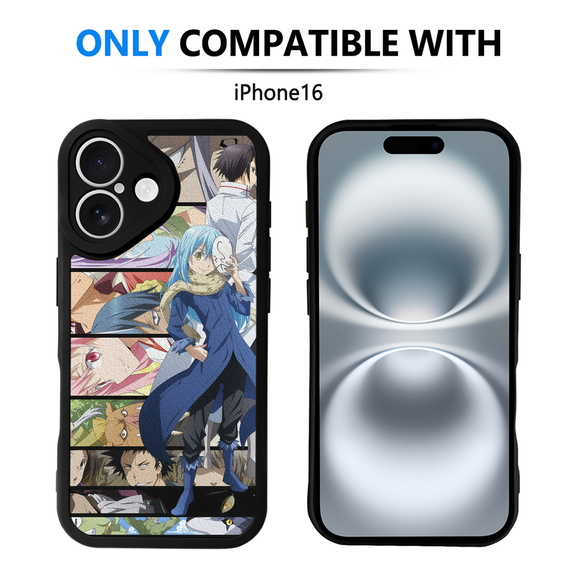 （画像用） 転スラ Regarding Reincarnated to Slime 【iPhone 16シリーズ対応】シリコンスマホケース（レザー調） 材質：シリコン